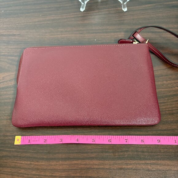 Coach Burgundy Leather Story Patch Wristlet F37877 - Picture 4 of 6